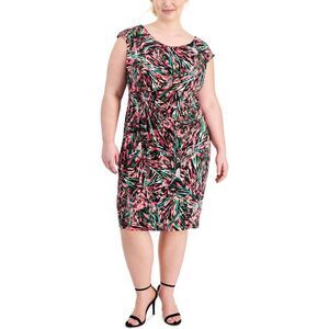 Connected Apparel Womens Printed Sheath Dress, Multicoloured, NWT